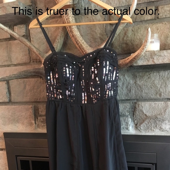 American Eagle Sequin Party Dress - Charcoal Gray - Picture 1 of 4